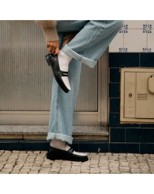 Mocassins Braga noir/blanc