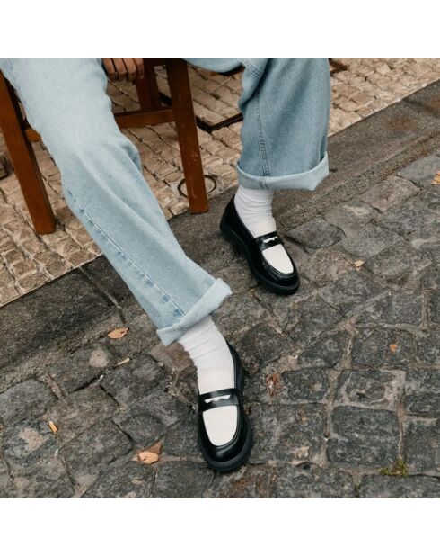 Mocassins Douro noir/blanc