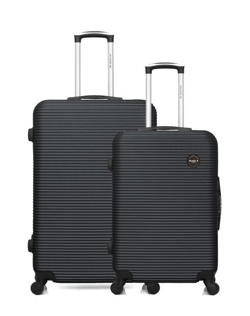 Set mit 2 großen und schwarzen Koffern von L/M London, 75 cm/65 cm