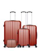 Lot de 4 valises L/M/S/K Napoli-C 75cm/65cm/55cm/23cm rouges