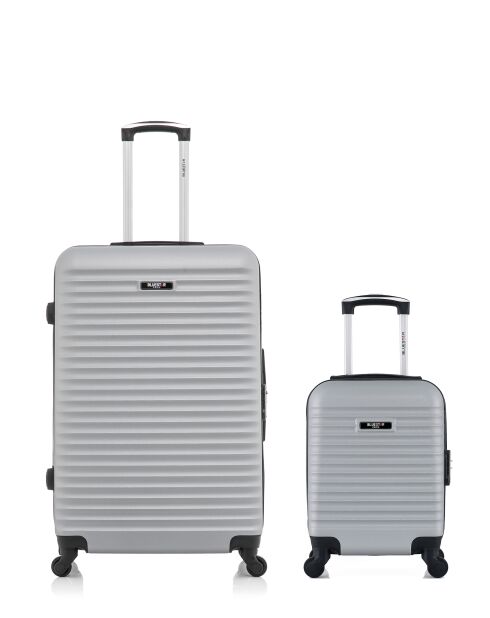 Lot de 2 valises Grand format et Cabine L/XXS Brazilia 75cm/46cm grises