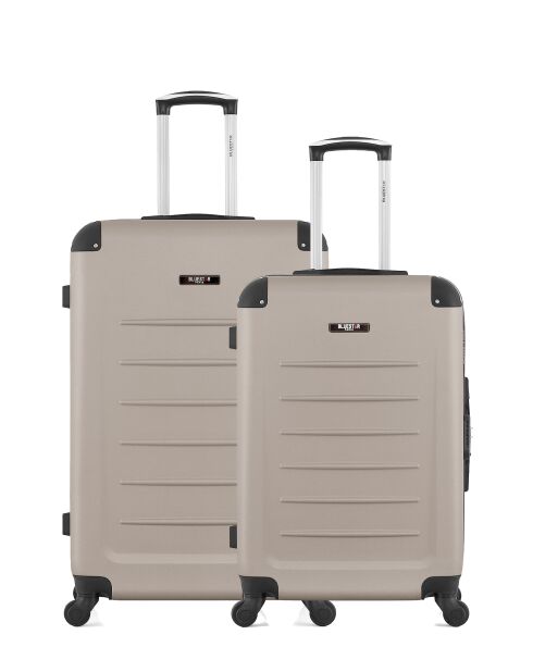 Set van 2 grote en weekendkoffers L/M Opera 75cm/65cm beige