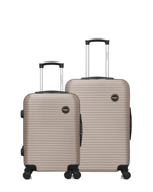 Set van 2 M/S London 65cm/55cm beige weekend- en hutkoffers