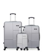 Lot de 3 valises Grand format ,Weekend et cabine L/M/XXS Miami 75cm/46cm/65cm grises