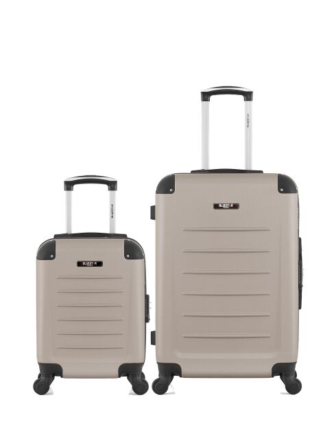 Set mit 2 M/XXS Opera 65cm/46cm beigefarbenen Wochenend- und Kabinenkoffern
