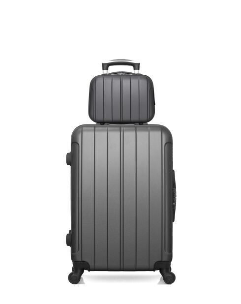 Lot Valise & Vanity M/K Napoli 65cm/23cm gris foncé