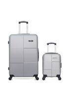 Set van 2 grote koffers en cabine L/XXS Miami 75cm/46cm grijs