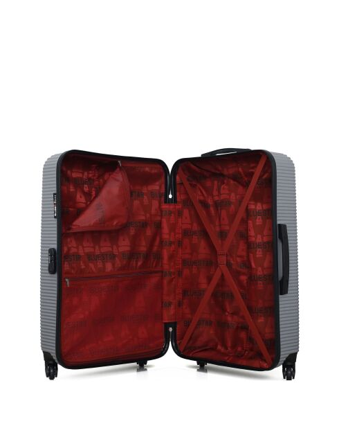 Set mit 3 großen Koffern, Wochenende und Kabine L/M/S London 75cm/65cm/55cm grau