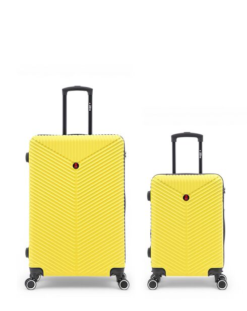 Set mit 2 großen Koffern und Kabine L/S Gaite 75cm/56,5 cm gelb