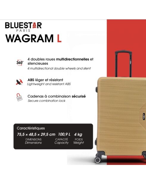 Valise Long Séjour Wagram 75,5 cm beige foncé
