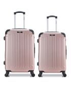 Lot de 2 valises Grand format et Weekend L/M Madrid 75cm/65cm rose doré