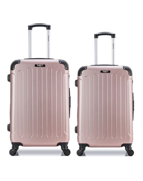 Set mit 2 großen Koffern und Wochenendkoffern L/M Madrid 75cm/65cm roségold