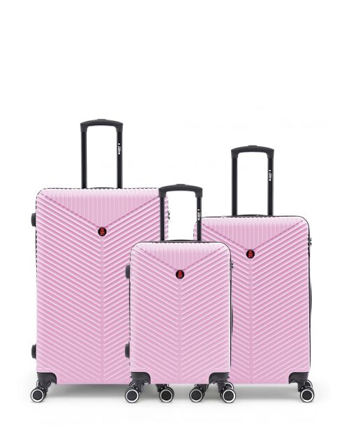 Set mit 3 großen Koffern, Weekend und Cabin L/M/S Gaite 75 cm/66,5 cm/56,5 cm, rosa