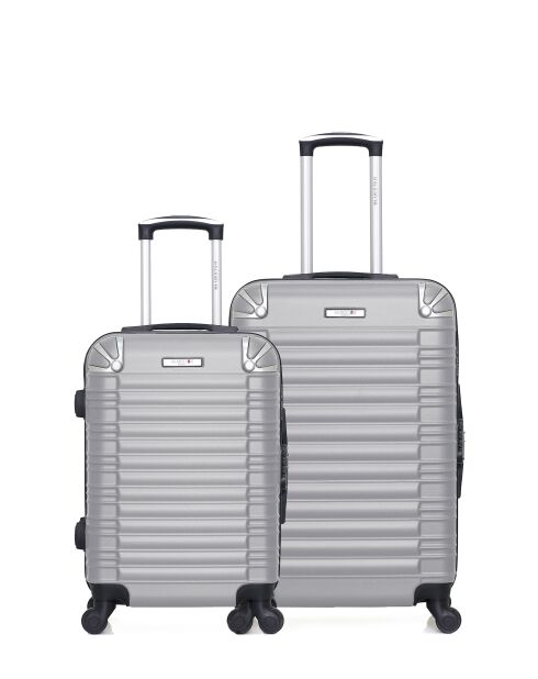 Lot de 2 valises Weekend et Cabine M/S Lima 55cm/55cm grises