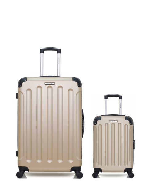 Set di 2 valigie grandi e cabina L/XXS Madrid 75 cm/46 cm beige