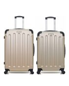 Set van 2 grote en weekendkoffers L/M Madrid 75 cm/65 cm beige