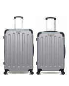 Lot de 2 valises Grand format et Weekend L/M Madrid 75cm/65cm grises