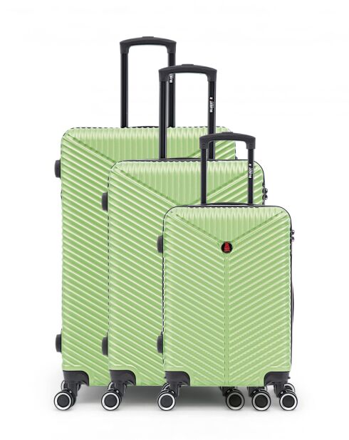 Set mit 3 grünen Koffern L/M/S Gaite 75 cm/66,5 cm/56,5 cm