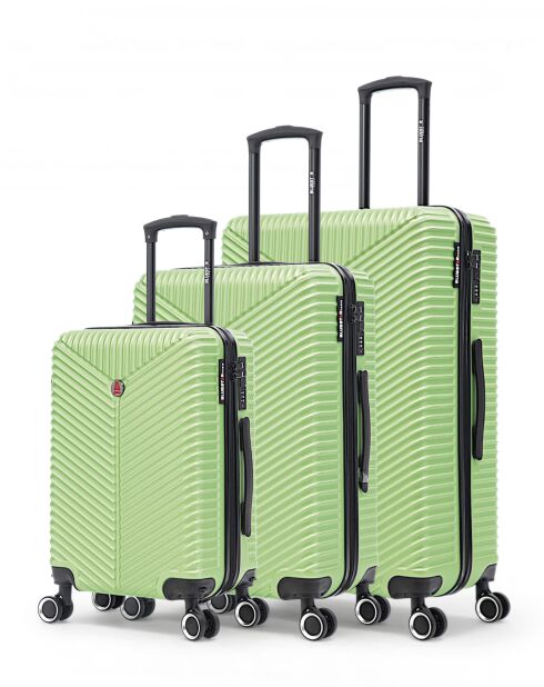 Set mit 3 grünen Koffern L/M/S Gaite 75 cm/66,5 cm/56,5 cm