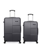 Set mit 2 großen Koffern und Wochenendkoffern L/M Miami 75cm/65cm dunkelgrau