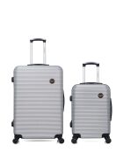 Set mit 2 großen Koffern und Kabine L/S London 75cm/55cm grau