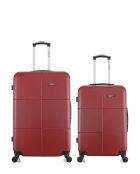 Lot de 2 valises Grand format et Weekend L/M Miami 75cm/65cm bordeaux