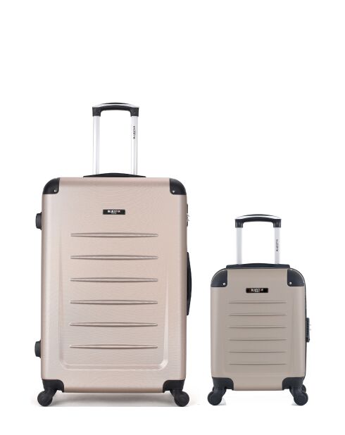 Set van 2 grote koffers en cabine L/XXS Opera 75cm/46cm beige