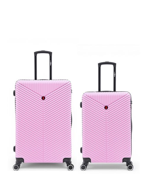 Set van 2 grote koffers en weekendkoffers L/M Gaite 75 cm/66,5 cm roze