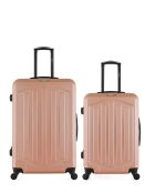Lot de 2 valises Grand format et Weekend L/M Hagen 75cm/65cm rose doré