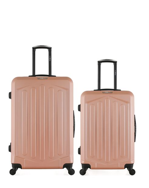 Set mit 2 großen Koffern und Wochenendkoffern L/M Hagen 75cm/65cm rotgold