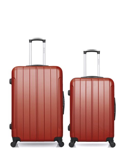 Set mit 2 großen und Wochenendkoffern L/M Napoli 75cm/65cm rot