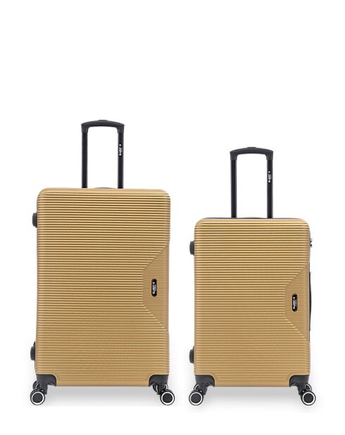 Set mit 2 großen Koffern und Wochenendkoffern L/M Wagram 75cm/66,5 cm dunkelbeige