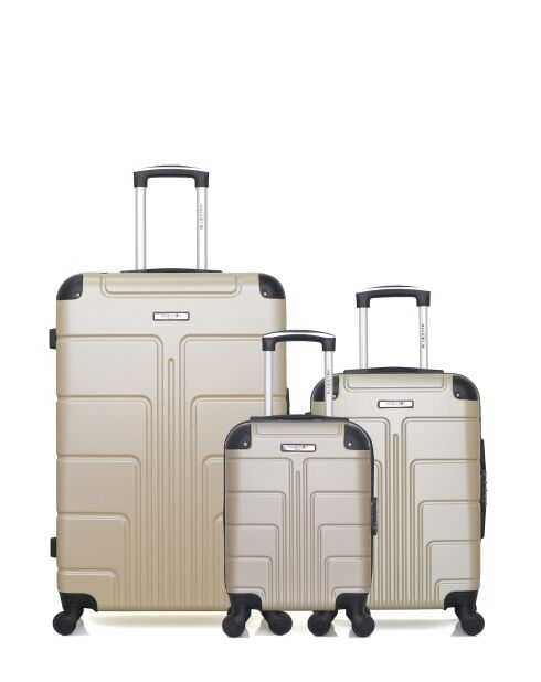 Set di 3 valigie grandi e cabina L/S/XXS Ottawa 75cm/55cm/46cm beige