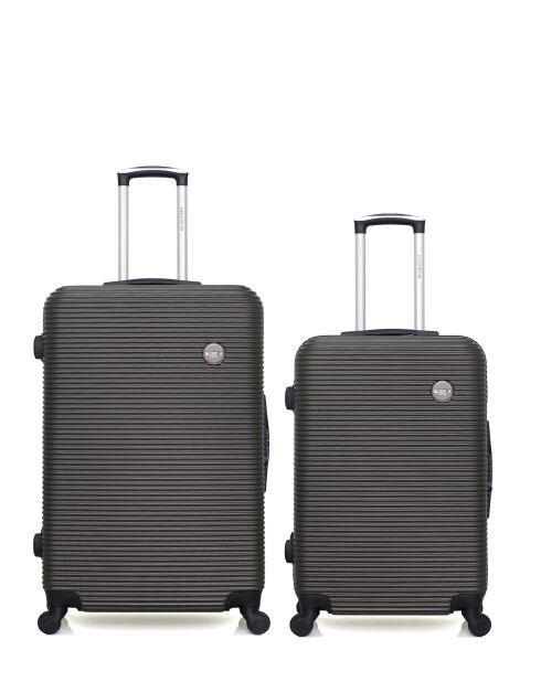 Set mit 2 großen und Wochenendkoffern L/M London 75cm/65cm dunkelgrau