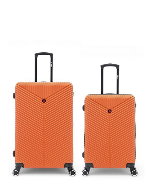 Set mit 2 großen Koffern und Wochenendkoffern L/M Gaite 75cm/66,5 cm orange