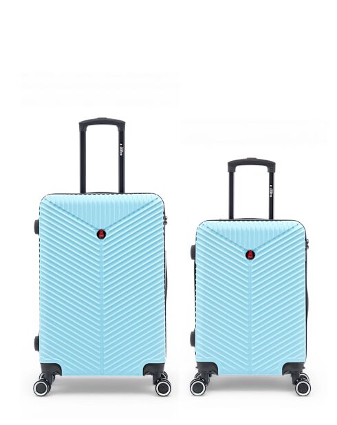 Set von 2 M/S Gaite 66,5 cm/56,5 cm himmelblauen Wochenend- und Kabinenkoffern