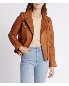 Blouson en cuir Lovely Waxed camel