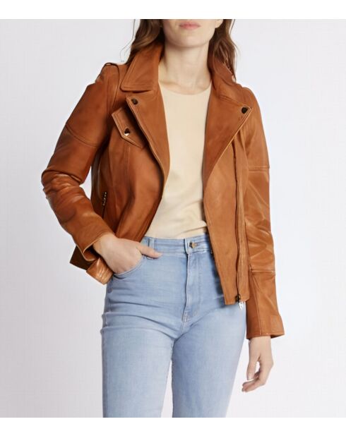 Blouson en cuir Lovely Waxed camel