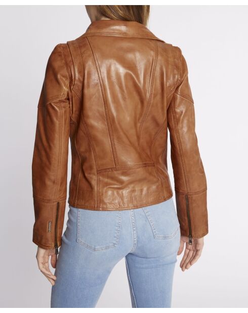 Blouson en cuir Lovely Waxed camel
