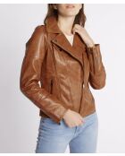 Blouson en cuir Lovely Waxed camel