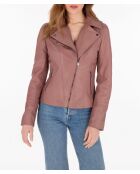 Blouson en cuir Lovely Wody vieux rose