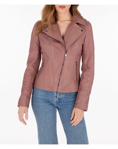 Blouson en cuir Lovely Wody vieux rose
