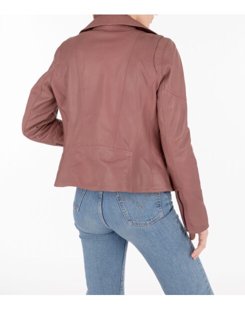 Blouson en cuir Lovely Wody vieux rose