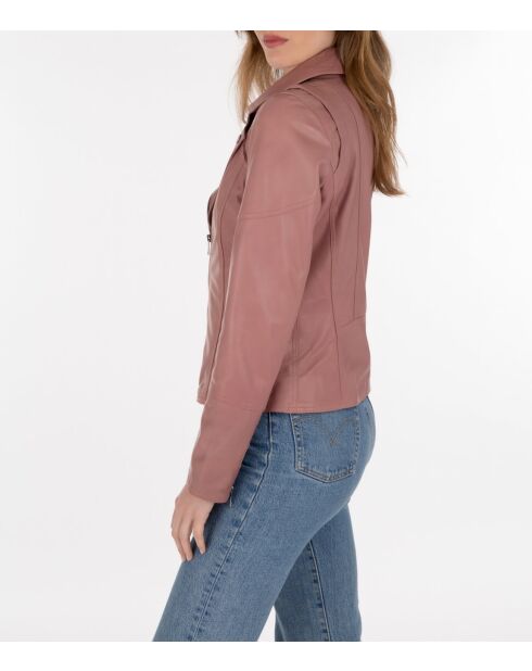 Blouson en cuir Lovely Wody vieux rose