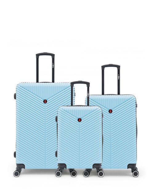 Set mit 3 großen Koffern, Weekend und Cabin L/M/S Gaite, 75 cm/66,5 cm/56,5 cm, himmelblau