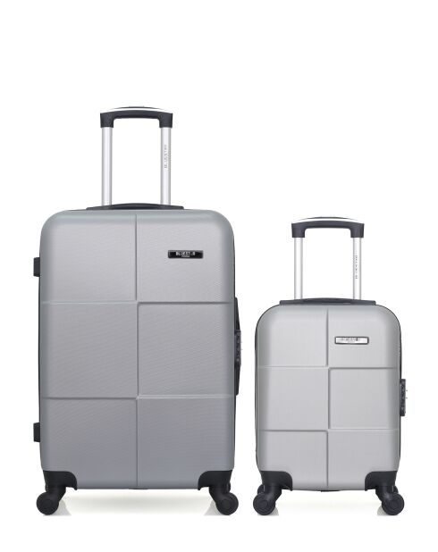 Set von 2 M/XXS Miami 65cm/46cm grauen Wochenend- und Kabinenkoffern