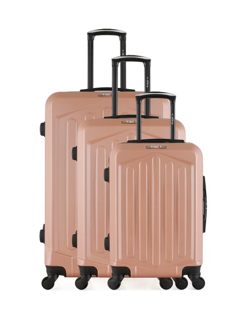 Set van 3 koffers Le jardin L/M/S Hagen 75cm/65cm/55cm roségoud