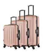 Set van 3 koffers Le jardin L/M/S Hagen 75cm/65cm/55cm roségoud