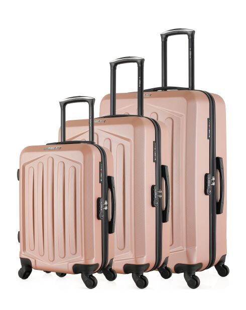 Set van 3 koffers Le jardin L/M/S Hagen 75cm/65cm/55cm roségoud