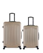 Set van 2 grote en weekendkoffers L/M Hagen 75cm/65cm beige